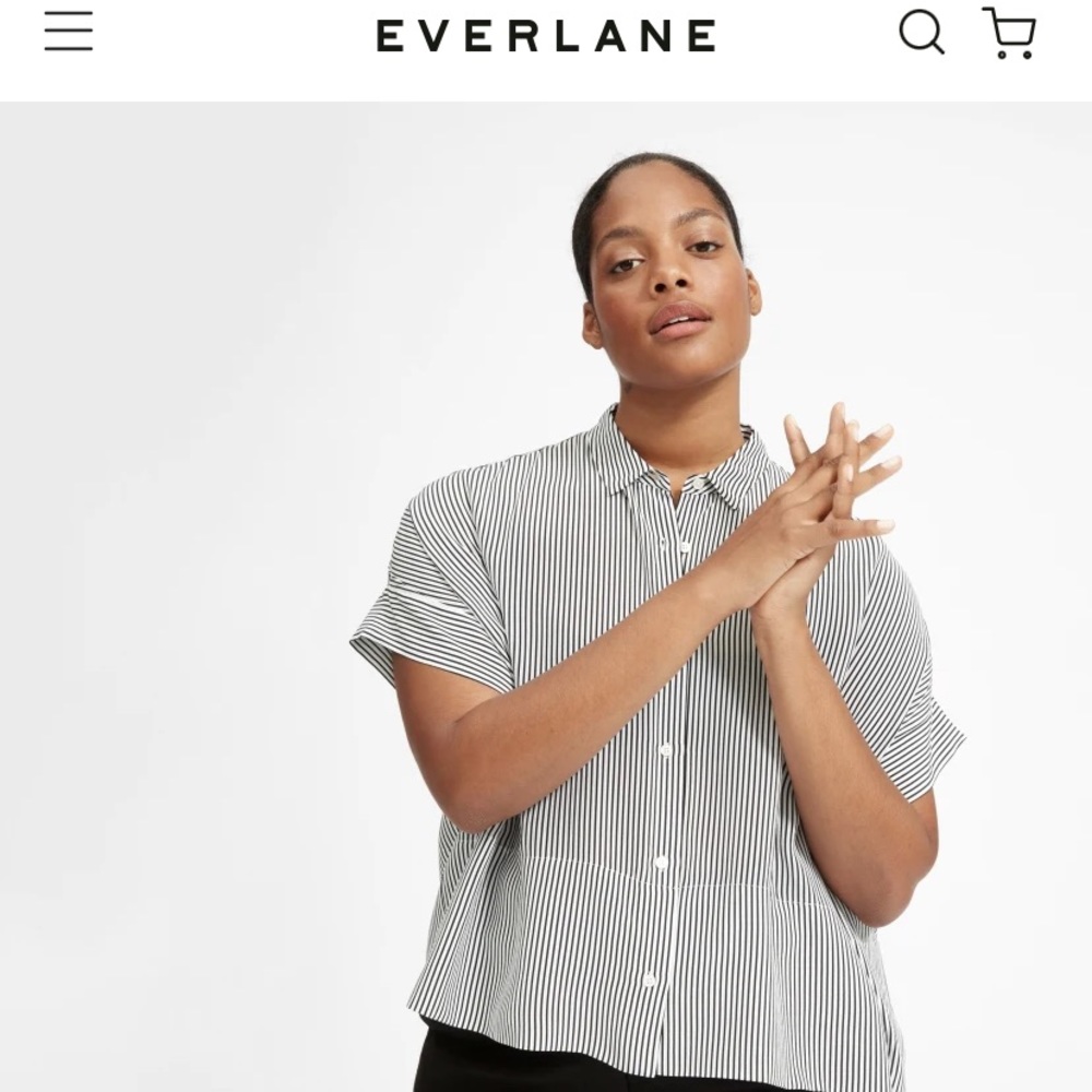 Everlane Clean Silk Short Sleeve Square shirt